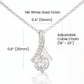 Alt text: "Personalized Soulmate Necklace with diamond pendant and interlocking hearts design, available in white gold or gold finish. Presented in a luxurious mahogany-style box with LED lighting. Perfect gift for anniversaries, Valentine's Day, or birthdays."