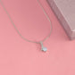 Alt text: "Personalized Soulmate Necklace with diamond pendant on silver chain in mahogany-style LED lighted gift box"
