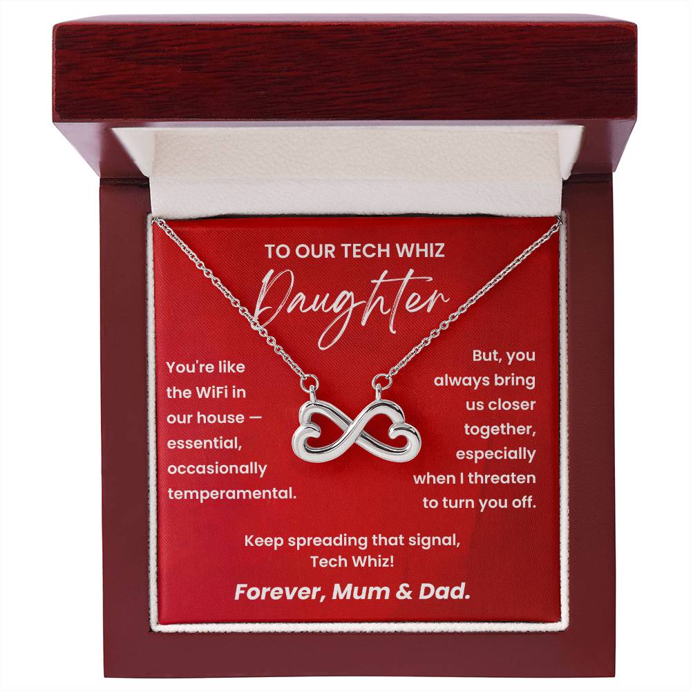 Tech Heart Infinity Necklace