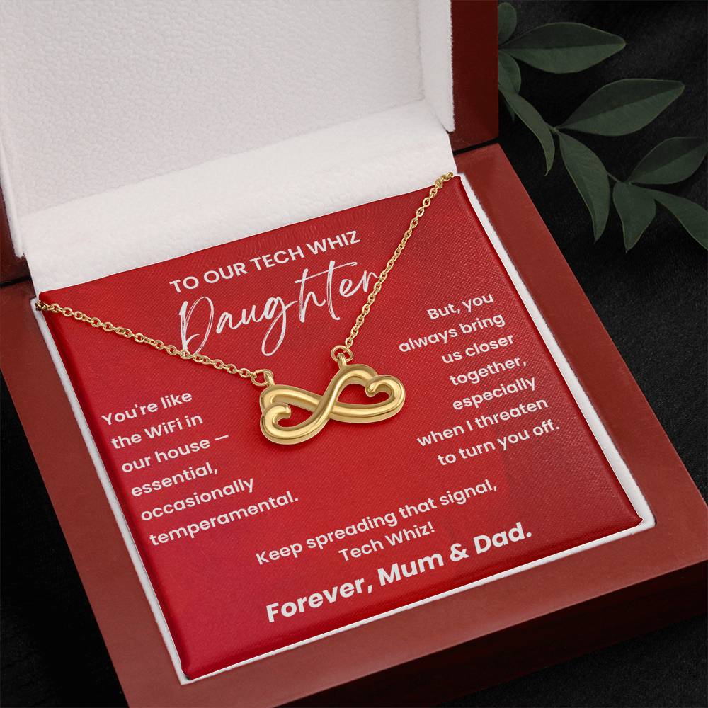 Tech Heart Infinity Necklace