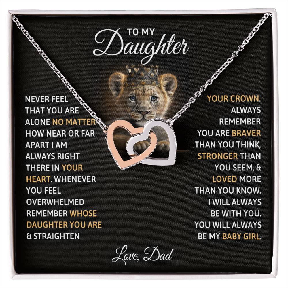 Personalized Daughter Necklace: Twin Hearts