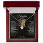 Alt text: "Cherished Bond Personalized Daughter Necklace in a box, lion cub wearing a crown and gold chain"