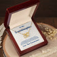 Alt text: "Cherished Bond Personalized Granddaughter Necklace in luxury box with LED lighting"