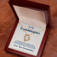 Alt text: "Customized Granddaughter Forever Love Necklace in a mahogany-style box with LED lighting"