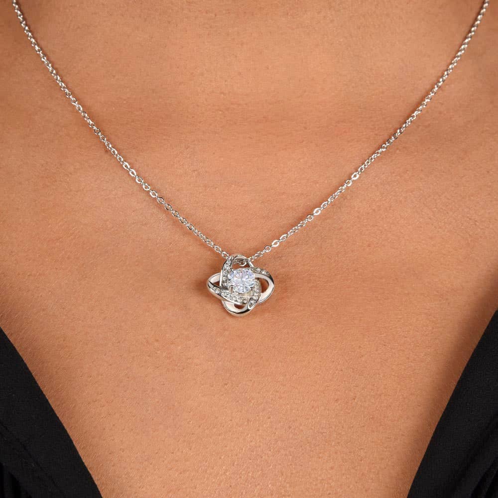 Alt text: "Elegant personalized daughter necklace with premium cubic zirconia, celebrating the bond between a parent and a daughter. Adorned with exquisite craftsmanship and available in 14k white or 18k yellow gold finishes. A perfect gift to express affection and pride. Limited time offer: 62% off!"
