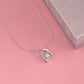 Alt text: "Elegant Personalized Wife Necklace with Heart Pendant & Adjustable Chain - A necklace with a heart pendant on a chain, symbolizing everlasting love and shared moments. Crafted with 14k white gold and cubic zirconia for lasting durability and elegance. Perfectly packaged in a luxurious box for gifting. Limited stock available!"