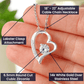 Alt text: "Hand holding elegant personalized wife necklace with heart pendant & adjustable chain"