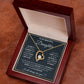 Alt text: "Eternal Bond Personalized Daughter Necklace in a box with heart-shaped pendant and diamond. Symbol of love and affection, perfect gift for milestones and celebrations."
