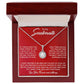 Alt text: "Personalized Soulmate Necklace in a box, adorned with cushion-cut cubic zirconia pendant and adjustable chain"