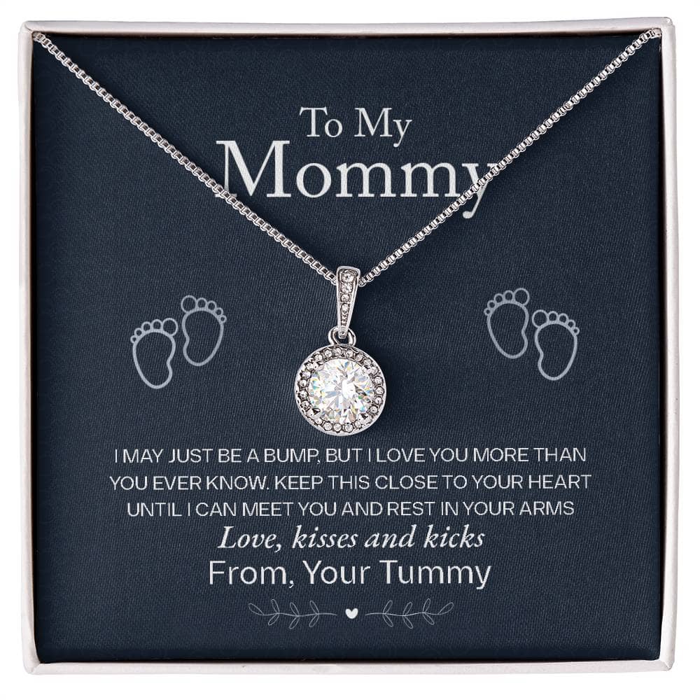 Alt text: "Personalized Mother Necklace in a box with diamond pendant, a touching tribute to the bond between mothers and children, adjustable chain for comfortable wear, perfect gift for significant events and holidays."