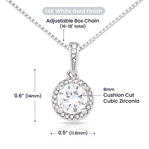 Personalized Daughter's Elegance Necklace with Cubic Zirconia