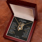 Alt text: "Eternal Love Personalized Daughter Necklace in a mahogany-style box with LED lighting"
