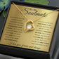 Alt text: "Forever Love" Customized Soulmate Necklace - A necklace in a box with a gold heart and large diamond, symbolizing eternal love and affection.