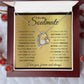 Alt text: "Forever Love" Customized Soulmate Necklace - A necklace in a box with a heart-shaped diamond pendant, symbolizing eternal love.
