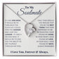 Alt text: "Forever Love Necklace for My Soulmate - A personalized necklace in a box with a diamond heart pendant"