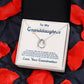 A necklace in a box with a heart-shaped pendant, showcasing the "Love for Eternity" Personalized Granddaughter Necklace.