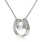 A silver necklace with a diamond pendant in the shape of a heart, part of the "Love for Eternity" Personalized Granddaughter Necklace collection.
