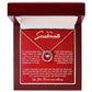 A personalized necklace in a red box, symbolizing love and unity. Crafted with elegance and attention to detail, it's a cherished token of everlasting commitment.