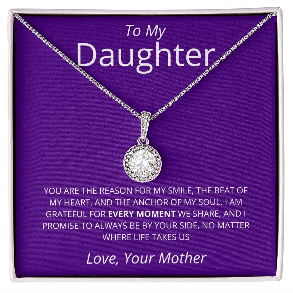 Alt text: Premium Personalized Daughter Necklace with Heart Pendant in Box