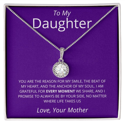 Alt text: Premium Personalized Daughter Necklace with Heart Pendant in Box