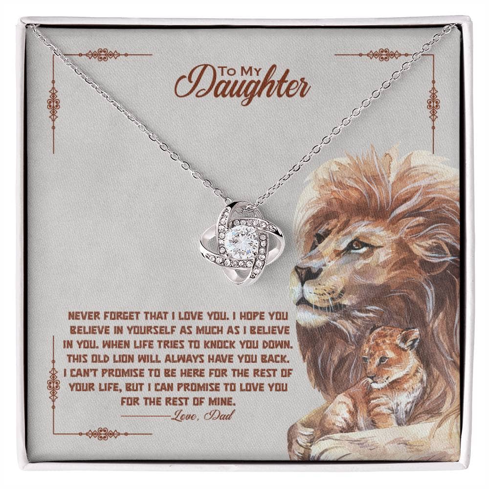 Alt text: "Personalized Daughter Necklace in a box - a heart-shaped pendant with a diamond-like stone, symbolizing parental love and eternal bond. Luxury packaging with LED lights. Perfect gift for milestones, birthdays, and holidays. Crafted with exquisite craftsmanship and artistry."