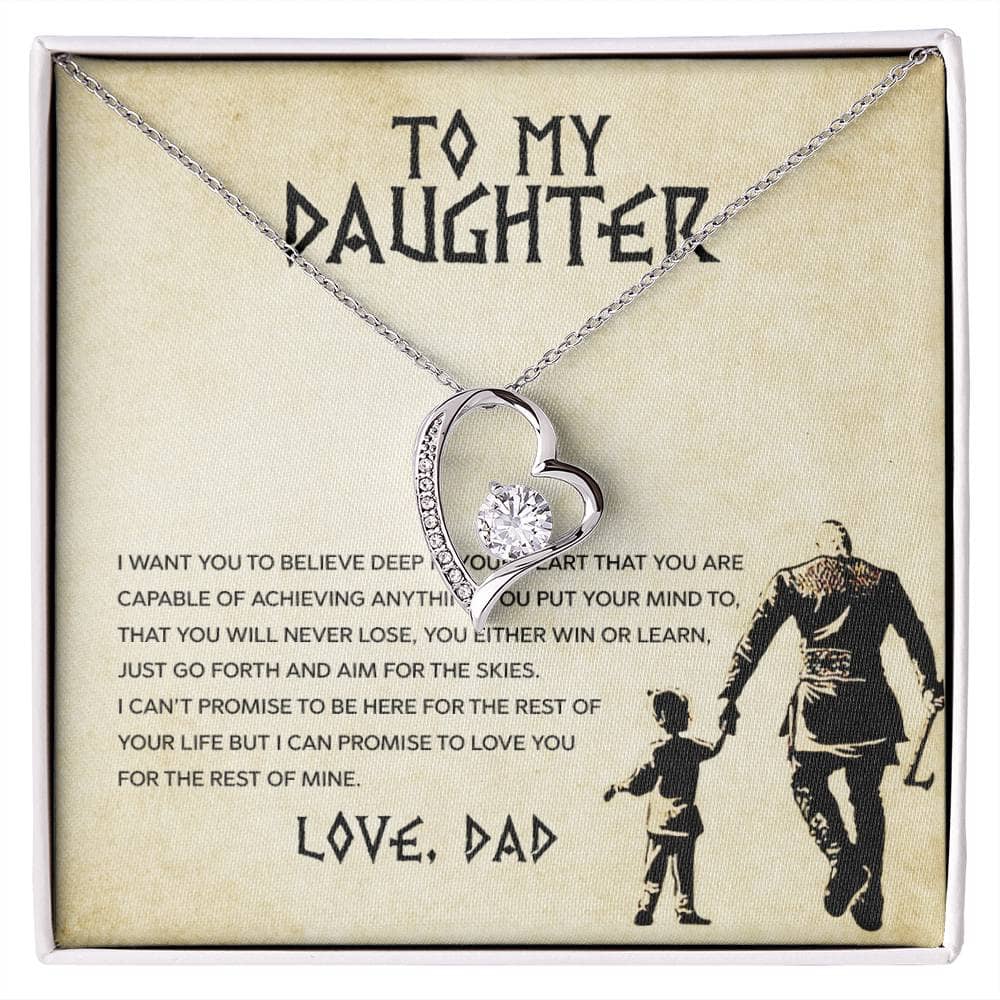 Alt text: "Personalized Daughter Necklace: Heart-shaped pendant in a box, symbolizing the bond between parents and daughters."