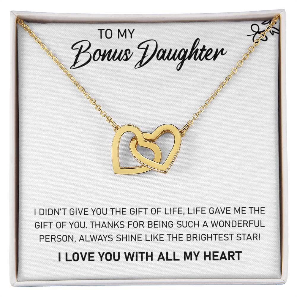 A gold heart necklace in a box, symbolizing the nurturing bond between a parent and a daughter. Personalized Daughter Necklace - Elegant Design.