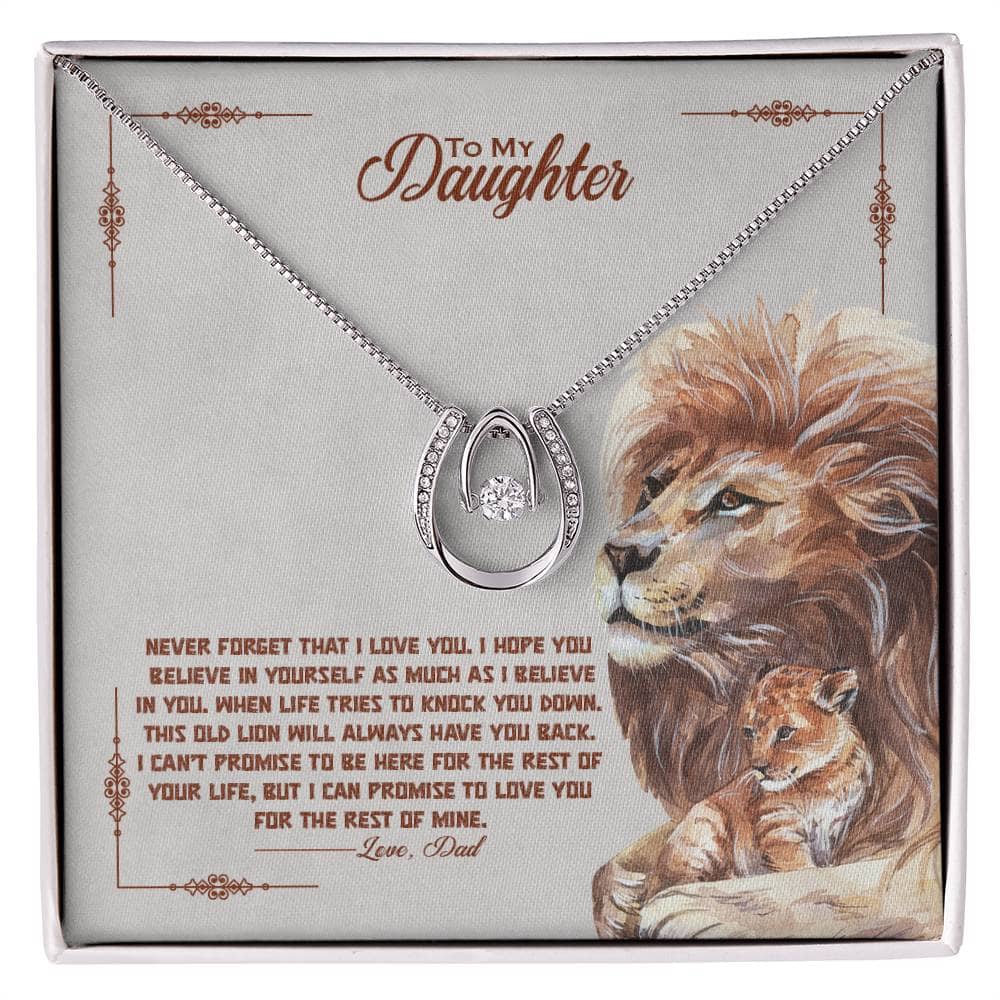 Alt text: "Personalized Daughter Necklace - a white gold pendant with a heart-shaped cubic zirconia, symbolizing the enduring bond between parent and child."