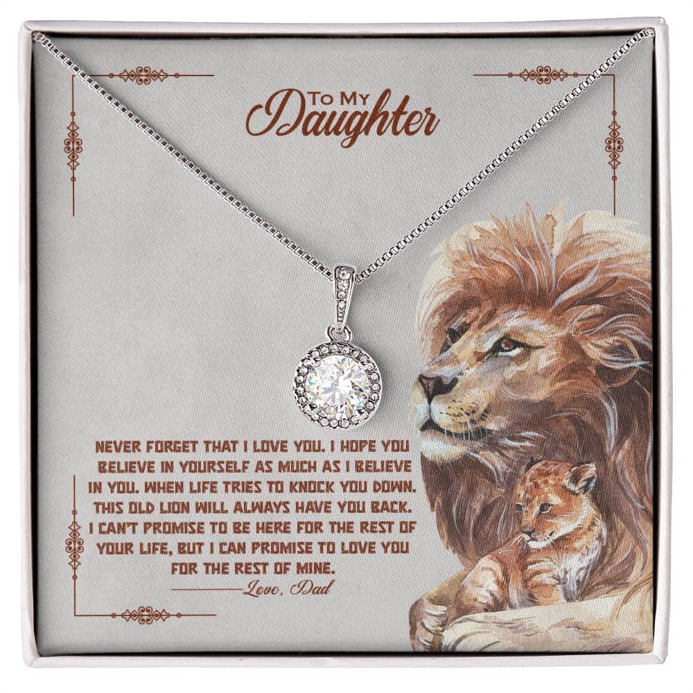 Alt text: "Personalized Daughter Necklace: A heart-shaped pendant on an adjustable chain, symbolizing the unbreakable bond between parents and daughters."