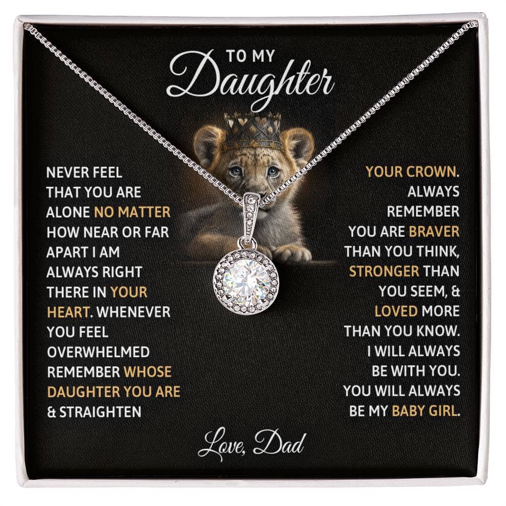 Alt text: "Personalized Daughter Necklace - a heart-shaped pendant on a necklace, symbolizing the unwavering love and bond between a parent and daughter."