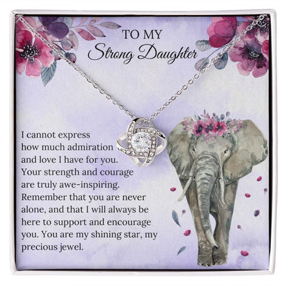 Alt text: "Personalized Daughter Necklace in a box: a heart-shaped pendant on adjustable chains, symbolizing the enduring bond between parents and daughters."