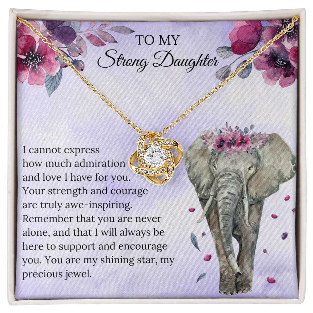 Alt text: "Personalized Daughter Necklace with diamond pendant in a box, symbolizing the enduring bond between parents and daughters."