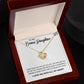 Alt text: "Personalized Daughter Necklace: Heartfelt, gold necklace in an elegant box with LED illumination."