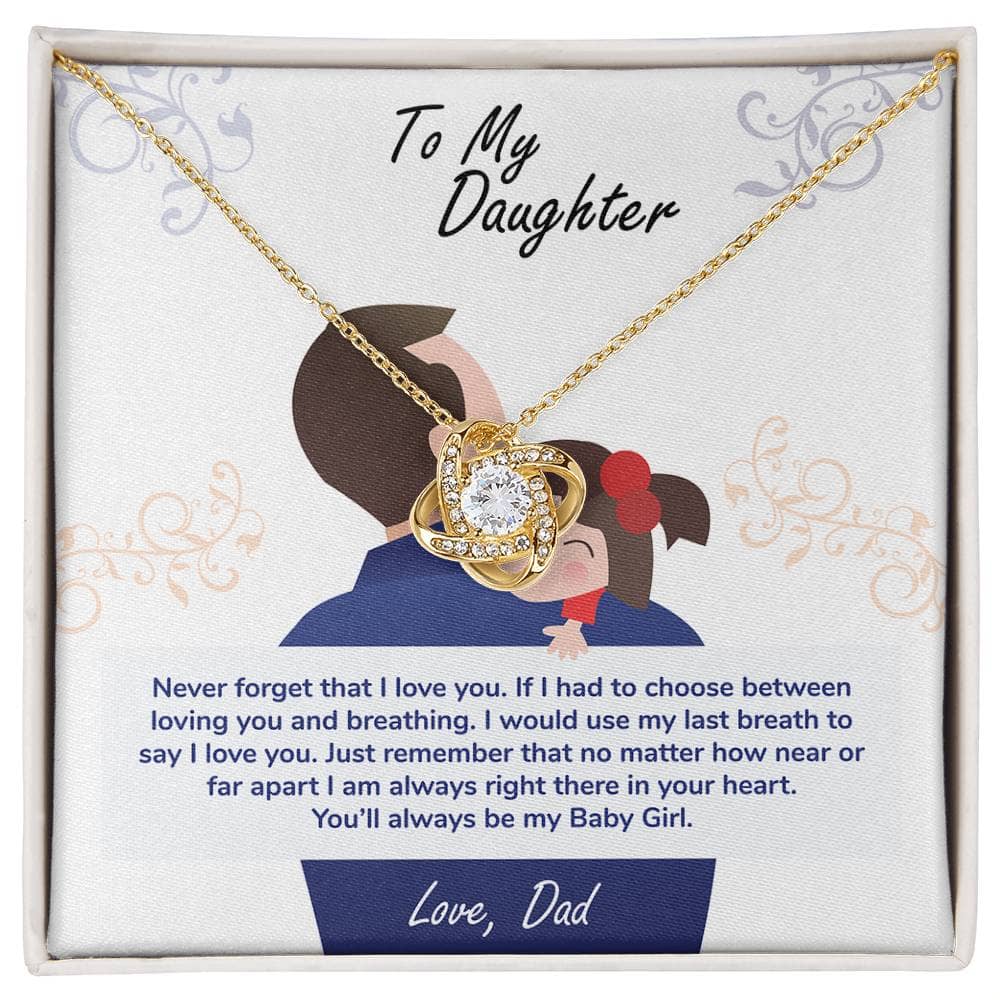 Alt text: "Personalized Daughter Necklace: Gold pendant with diamond centerpiece on adjustable chain"