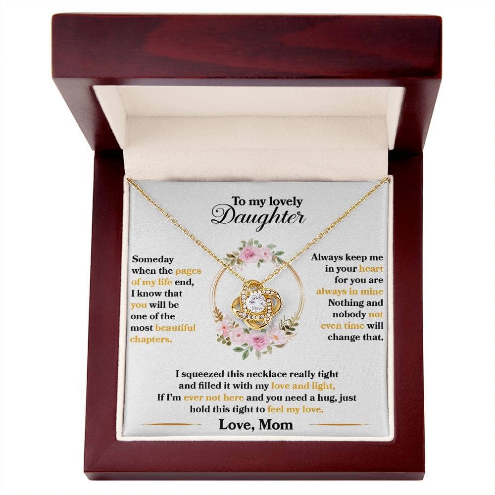 Alt text: "Personalized Daughter Necklace in a box - Reflective of Parent-Daughter Bond"