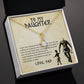 Alt text: "Close-up of Personalized Daughter Necklace with heart-shaped pendant in a box"