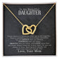 Alt text: "Personalized Daughter Necklace with Cushion-Cut Zirconia Pendant in a Box"