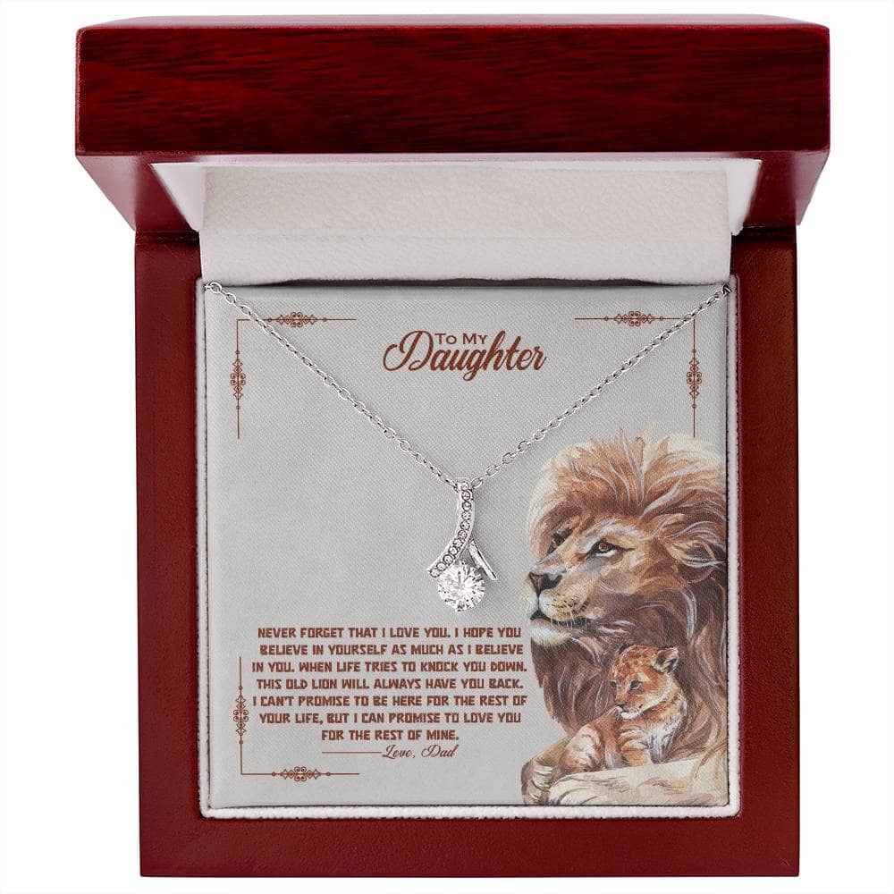 Alt text: "Close-up of heart-shaped pendant on Personalized Daughter Necklace in a luxurious box with LED lighting"