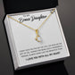 Alt text: "Personalized Daughter Necklace with Heart-shaped Pendant in Luxurious Box"