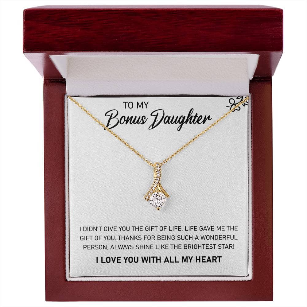 Alt text: Personalized Daughter Necklace with Heart-shaped Pendant in Luxurious Box