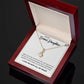 Alt text: "Personalized Daughter Necklace with Heart-shaped Pendant in a luxurious box with LED lighting"