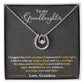 A necklace in a box, symbolizing the special bond between grandparents and granddaughters. Made with elite cubic zirconia, radiating luxury and elegance. Features an authentic heart-shaped pendant and adjustable chain for personalized comfort. Packaged in a mahogany-style box with LED lighting. Perfect gift for treasured occasions.