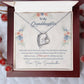 Alt text: "Personalized Granddaughter Necklace in a luxury box with LED lighting"