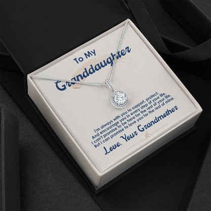 Alt text: "Personalized Granddaughter Necklace with Cubic Zirconia in a Luxurious Box"