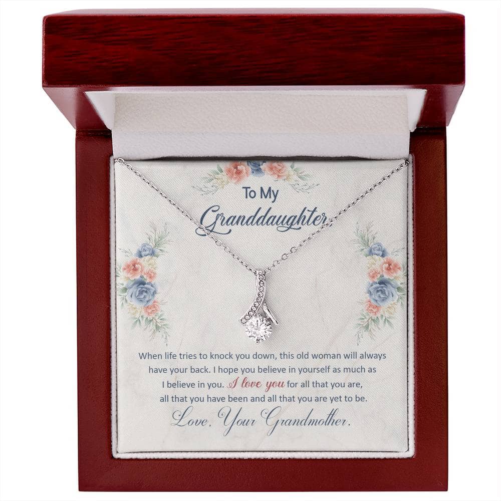 A personalized keepsake necklace for granddaughters, beautifully crafted with a heart-shaped pendant and adjustable chain length. Celebrate the enduring bond between generations with this exquisite gift from Bespoke Necklace.