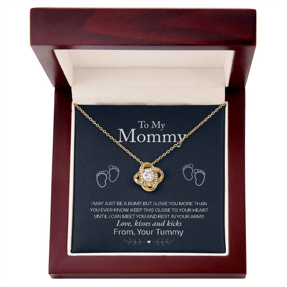 A necklace in a box, symbolizing the unbreakable bond between mothers and children. Personalized Mother Necklace - A Gift Of Love From Child.