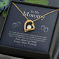 A gold heart necklace in a box, symbolizing the enduring love of a mother. Perfect for everyday wear or special occasions.