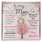 Alt text: "Personalized Mother Necklace - Gold necklace with diamond pendant in a box"