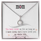 Alt text: "Personalized Mother Necklace - a necklace in a box, featuring a diamond pendant symbolizing love and care. Ideal for sons and daughters to show love to their mothers. Perfect for birthdays, milestones, and holidays. Celebrate the unbreakable mother-child bond with elegance and longevity."