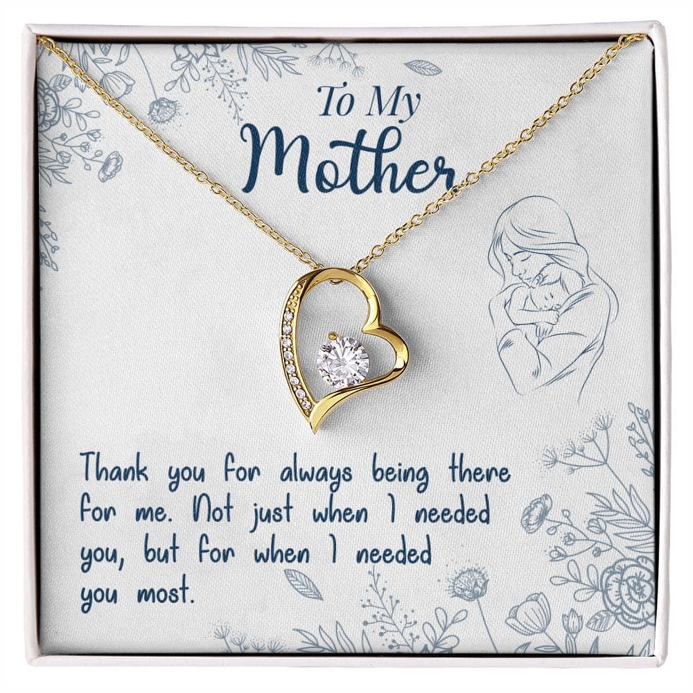 Alt text: "Personalized Mother Necklace - A necklace with a heart pendant in a box, symbolizing the unbreakable bond between a mother and child. Perfect for daily wear or special occasions. Gift box included."